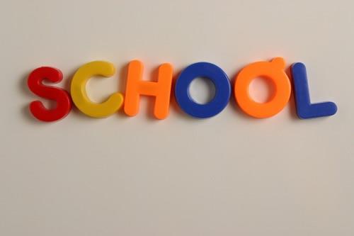 School spelled out in plastic letters 